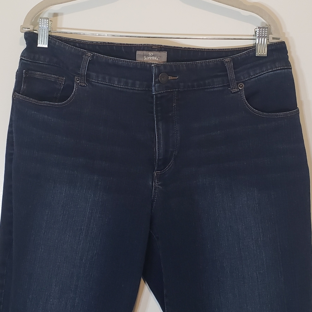 Chico's So Slimming Jeans Mid-rise Straight Darkwash Stretch Size 2.5 Like New - Picture 4 of 12